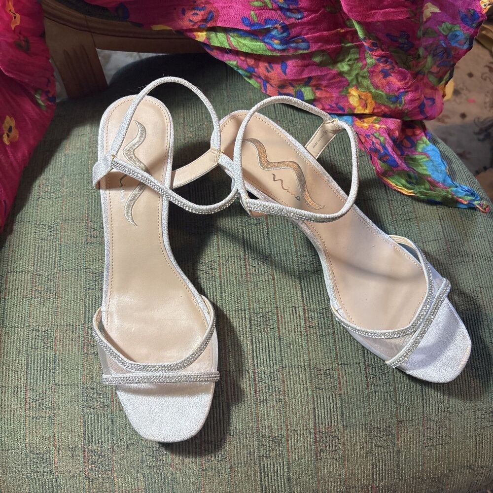 Nina Party Shoes Size 10 Stretchy Straps With Rhinestones
